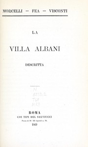 Cover of: La villa Albani descritta by Stefano Antonio Morcelli