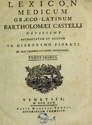 Cover of: Lexicon medicum Graeco Latinum