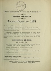 Cover of: [Report 1924] | Monmouthshire (Wales). County Council. School Health Service