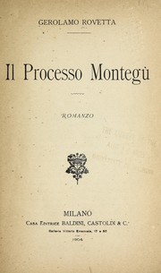 Cover of: Il processo Montegu: romanzo