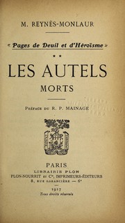Cover of: Les autels morts
