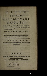 Liste des noms des ci-devant nobles by J.-A Dulaure