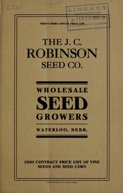 Cover of: Thirty-third annual price list: 1920 contract price list of vine seeds and seed corn