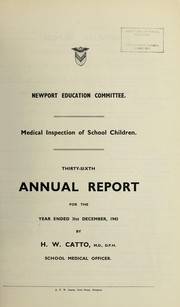 Cover of: [Report 1943] by Newport (Wales). County Borough Council