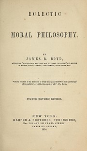 Cover of: Eclectic moral philosophy