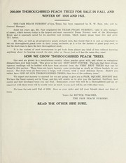 Cover of: Pure blooded lone star cotton seed for sale: 200, 000 thoroughbred peach trees for sale in Fall and winter of 1920 and 1921