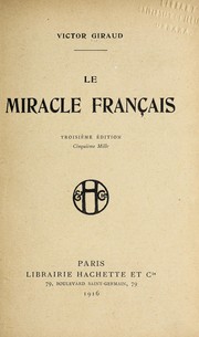 Cover of: Le miracle franc ʹais