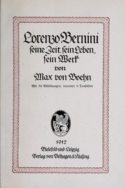 Cover of: Lorenzo Bernini by Max von Boehn