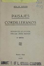 Cover of: Paisajes cordilleranos: descripcio n de un viaje por los lagos andinos