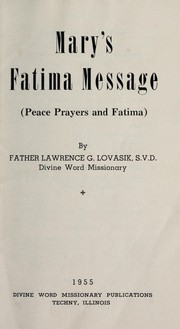 Cover of: Mary's Fatima message by Lawrence G. Lovasik