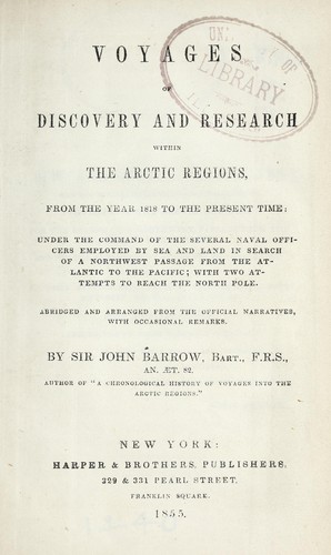 Voyages of discovery and research within the arctic regions by Barrow, John Sir