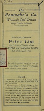 Cover of: Wholesale contract price list and catalog of growing crops, flower and garden seeds | Routzahn