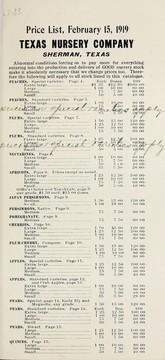 Cover of: Price list, February 15, 1919