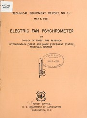 Cover of: Electric fan psychrometer