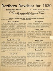 Northern novelties for 1920: 1. Some new fruits and a rose by South Dakota State College of Agriculture and Mechanic Arts