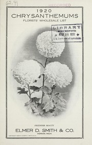 1920 chrysanthemums florists' wholesale list by Elmer D. Smith & Co