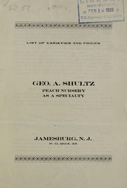Cover of: List of varieties and prices by Geo. A. Shultz (Firm)