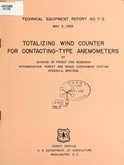 Cover of: Totalizing wind counter for contacting-type anemometers