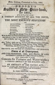 Crosby's Builder's new price-book, for 1805 by J. Phillips