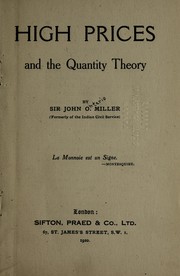 Cover of: High prices and the quantity theory of money