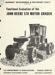 Cover of: Evaluation of the John Deere 570 motor grader