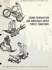 Cover of: Sound propagation and annoyance under forest conditions