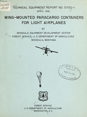 Cover of: Wing-mounted paracargo containers for light airplanes