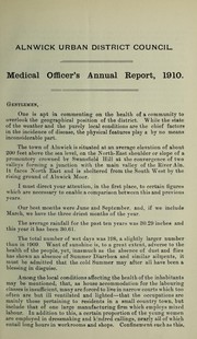 Cover of: [Report 1910] by Alnwick (England). Urban District Council, Alnwick (England). Urban District Council