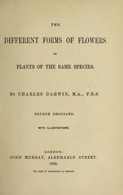 Cover of: The different forms of flowers on plants of the same species