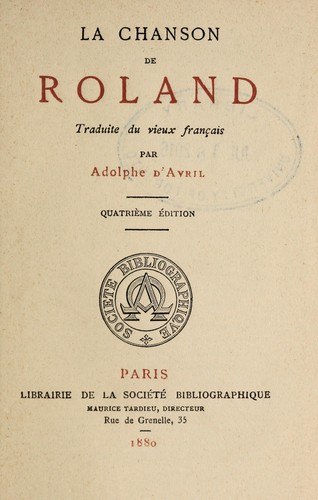 La Chanson de Roland by Unknown La Chanson de Roland by Unknown