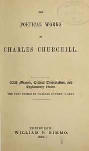 Cover of: The poetical works of Charles Churchill by Charles Churchill