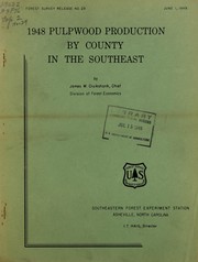 Cover of: 1948 pulpwood production by county in the Southeast