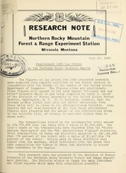 Preliminary 1939 log prices in the Northern Rocky Mountain Region