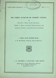Cover of: The forest situation in Piedmont Virginia