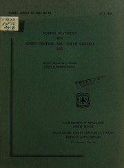Cover of: Forest statistics for north central and north Georgia, 1953