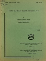 Cover of: South Carolina's forest resources, 1947