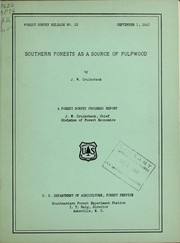 Cover of: Southern forests as a source of pulpwood