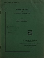 Cover of: Forest statistics for southwest Georgia, 1951