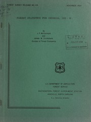 Cover of: Forest statistics for Georgia, 1951-53
