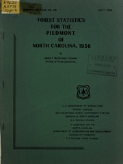 Cover of: Forest statistics for the Piedmont of North Carolina, 1956