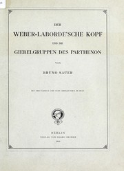 Cover of: Der Weber-Laborde'sche Kopf und die Giebelgruppen des Parthenon