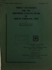Cover of: Forest statistics for the southern coastal plain of North Carolina, 1952