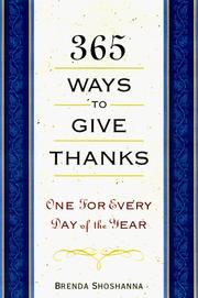 Cover of: 365 ways to give thanks: one for every day of the year