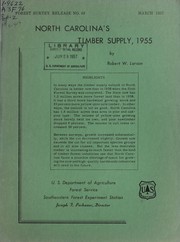 Cover of: North Carolina's timber supply, 1955