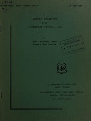 Cover of: Forest statistics for southeast Georgia, 1952