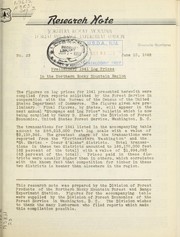 Preliminary 1941 log prices in the Northern Rocky Mountain Region