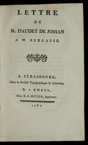 Cover of: Lettre de M. Daudet de Jossan a M. Bergasse by Daudet de Jossan M.