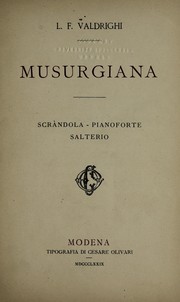 Cover of: Musurgiana: scra  ndola - pianoforte - salterio