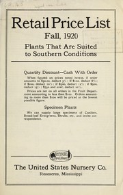 Cover of: Retail price list [of] plants that are suited to southern conditions by United States Nursery Co. (Roseacres, Miss.)