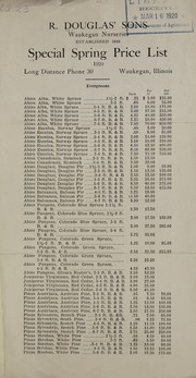 Cover of: Special spring price list: 1920